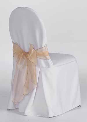 chair with a golen sash