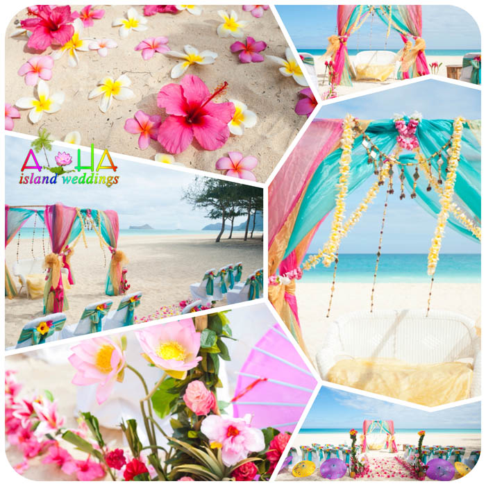 Hawaii beach weddings | custom designed alters on Oahu