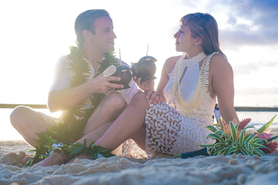 on the beach in hawaii