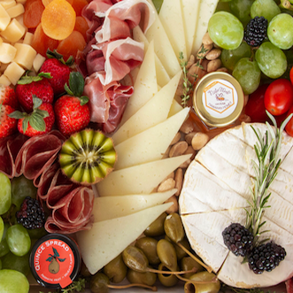Cheeses and fruit for a vow renewal