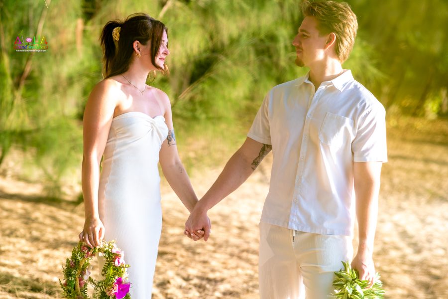 holding hands after proposal in hawaii
