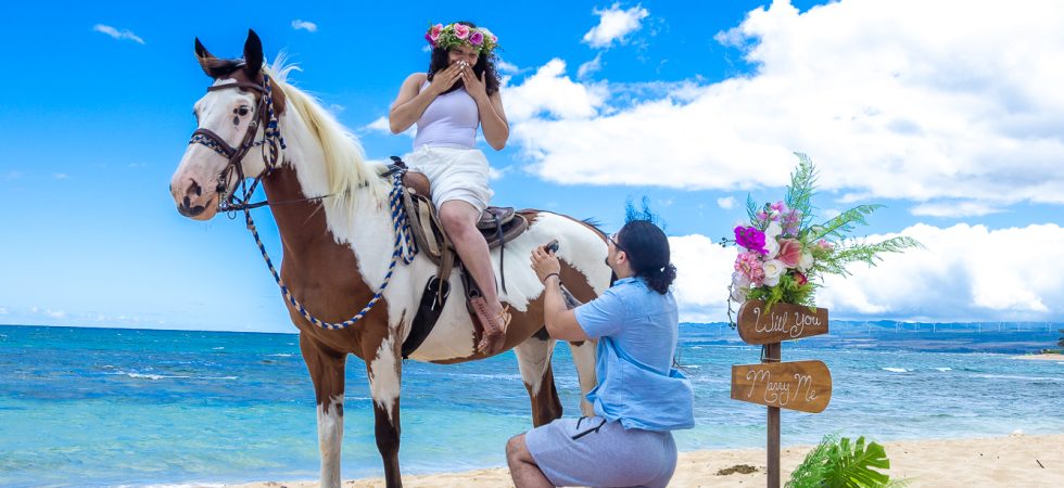 Proposing on horseback